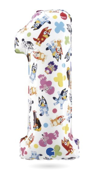 Folienballon - Zahl 1: Bluey - ø 75cm